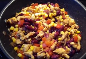 mexikói csirkemell ragu, töltelék