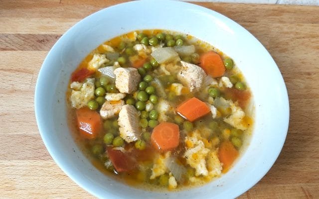 zöldborsóleves csirkemellel
