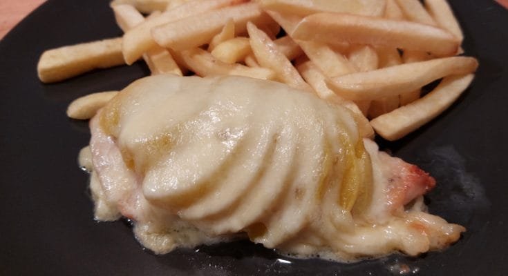 sonkás barackos csirkemell mozzarellával