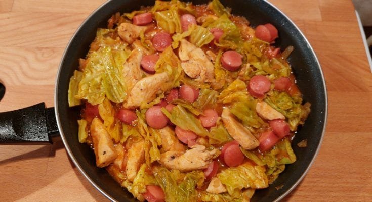 frankfurti tokány csirkemellből