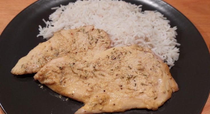 mézes mustáros csirkemell sütőben sütve rizzsel