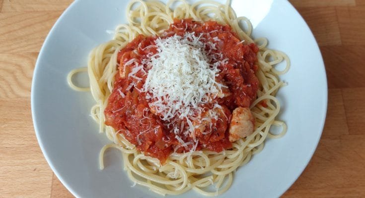 bolognai csirkemell spagettivel parmezánnal