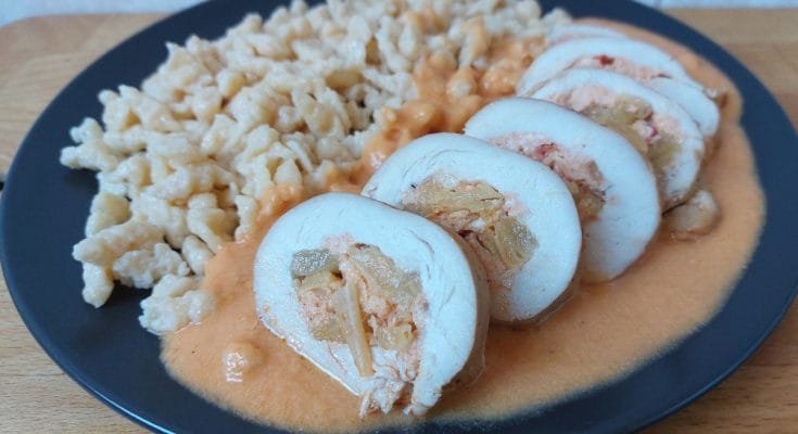 csáky rostélyos csirkemellből galuskával