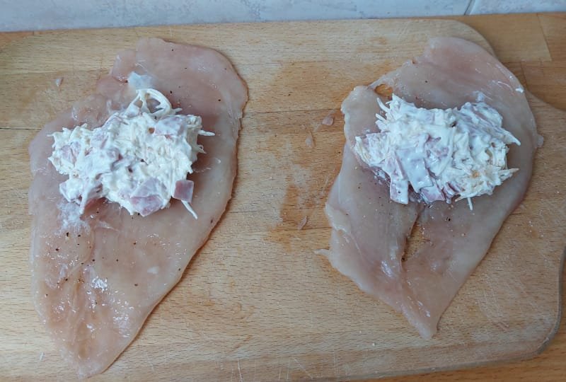 urasági töltött csirkemell összeállítása
