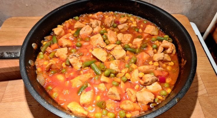 mexikói fagyasztott zöldséges csirkemell serpenyőben