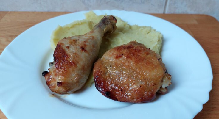 mézes mustáros csirkecomb krumplipürével